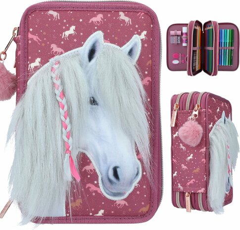 Miss Melody 3-vaks etui WILD HORSES