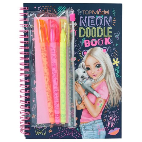 TOPModel neon Doodle kleurboek met neon stiften